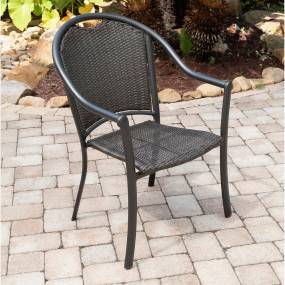 Bambray 3-Piece Commercial-Grade Patio Set with 2 Woven Dining Chairs and a 30-In. Glass-Top Bistro Table - Hanover BAMDN3PCG