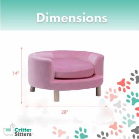 28-In. Elegant Faux-Velvet Circular Pet Bed for Small to Medium-Sized Dogs and Cats, Pink - Critter Sitters CSPETBED6-LTPNK