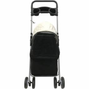 Single 4 Wheel Pet Stroller for Pets 33 Lbs. and Under, Black - CritterSitters CSSPETSTLR-BLK1