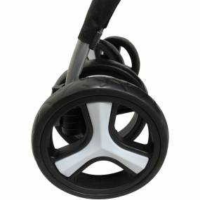 Single 4 Wheel Pet Stroller for Pets 33 Lbs. and Under with Storage Basket, Black - CritterSitters CSSPETSTLR-BLK2