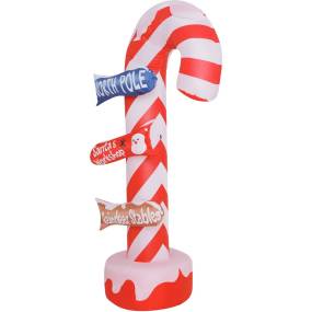 Christmas Time 6-Ft. Pre-Lit Inflatable Candy Cane Direction Sign Outdoor Christmas Decoration - Almo CT-DIRSGN061-L