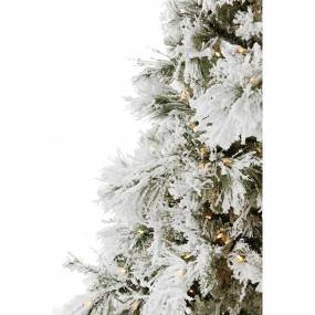 6.5-Ft. Frosted Fir Snowy Artificial Christmas Tree with Multi-Color LED String Lighting and Holiday Soundtrack - Christmas Time CT-FF065-ML