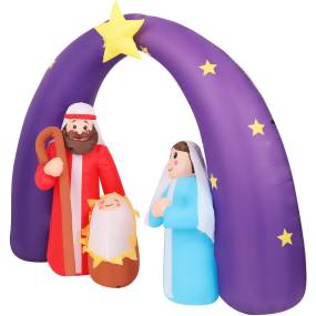 Christmas Time 7-Ft. Wide Pre-Lit Inflatable Nativity Scene Outdoor Christmas Decoration - Almo CT-NVTY074-L