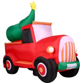 Christmas Time 6-Ft. Pre-Lit Inflatable Christmas Pickup Truck Outdoor Christmas Decoration - Almo CT-PCKTRK061-L