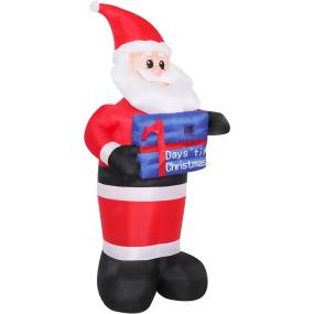 Christmas Time 7-Ft. Pre-Lit Inflatable Santa Claus with a Countdown Outdoor Christmas Decoration - Almo CT-SNTACNTD071-L