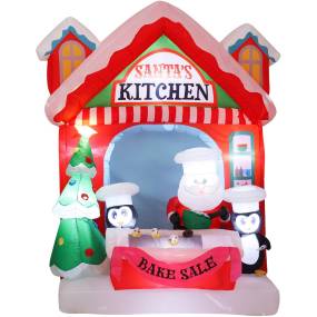 Christmas Time 7-Ft. Pre-Lit Inflatable Santa's Kitchen Outdoor Christmas Decoration - Almo CT-SNTKTCN061-L