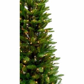 7.5-Ft Prelit Winter Wonderland Slim Green Christmas Tree with EZ Connect Clear Smart Lights and Metal Stand - Christmas Time CT-WW075-SL