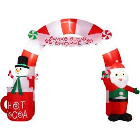 Christmas Time 9-Ft. Wide Pre-Lit Inflatable Candy Cane Arch Outdoor Christmas Decoration - Almo CT-XMASARCH091-L