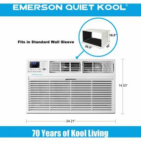 Energy Star 12,000 BTU 115V Through-the-Wall Air Conditioner with Remote Control - Emerson Quiet Kool EATC12RE1T