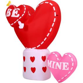 6 Foot Light Up Valentine's Day Hearts with Arrow Inflatable - Fraser Hill FREDHEART061-L
