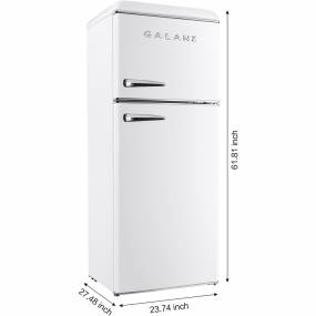 10-Cu. Ft. Top Mount Retro-Style Refrigerator, White - Galanz GLR10TWEEFR