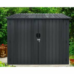Galvanized Steel Bicycle Storage Shed with Twist Lock and Key for up to 4 Bikes, Dark Gray - Hanover HANBIKESHD-GRY