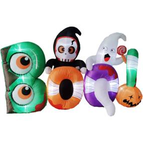 Haunted Hill Farm 8-Ft. Inflatable Pre-Lit Boo Sign - Almo HIBOOSGN081-L