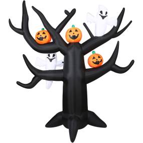 Haunted Hill Farm 8-Ft. Pre-Lit Inflatable Spooky Tree with Ghosts and Pumpkins - Almo HISPKYTREE081-L