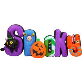 Haunted Hill Farm 9-Ft. Wide Pre-Lit Inflatable Spooky Sign - Almo HISPOOKY091-L