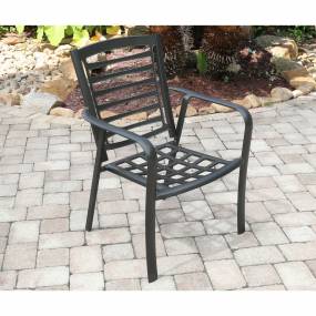 Pemberton 3-Piece Commercial-Grade Bistro Set with 2 Stackable Dining Chairs and a 30" Square Slat-Top Table - Hanover PEMDN3PCS