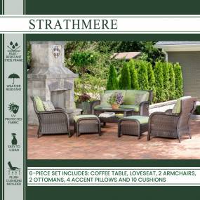 Strathmere 6-Piece Lounge Set in Cilantro Green - Hanover STRATHMERE6PC