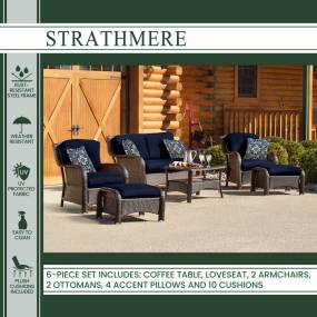 Strathmere 6-Piece Lounge Set in Navy Blue - Hanover STRATHMERE6PCNVY