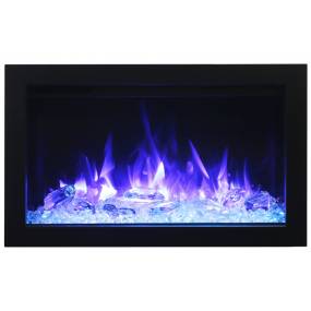 30” Fireplace – includes a steel trim, glass inlay, 10 piece log set with remote and cord  - Amantii TRD-30