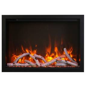 38” Fireplace – includes a steel trim, glass inlay, 10 piece log set with remote and cord  - Amantii TRD-38