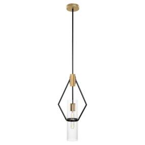 Everly Single Light Pendant, Black and Brass - Gild Design House 03-00857
