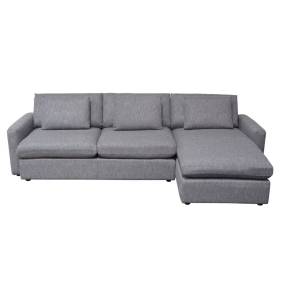Arcadia 2PC Reversible Chaise Sectional w/ Feather Down Seating in Grey Fabric by Diamond Sofa - Diamond Sofa ARCADIAGR2PC