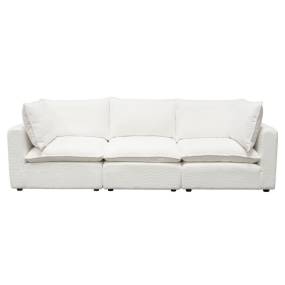Ivy 3-Piece Modular Sofa in White Faux Shearling w/ Feather Down Seating by Diamond Sofa - Diamond Sofa IVY2SC1ACWH