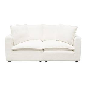 Ivy 2-Piece Modular Sofa in White Faux Shearling w/ Feather Down Seating by Diamond Sofa - Diamond Sofa IVY2SCWH
