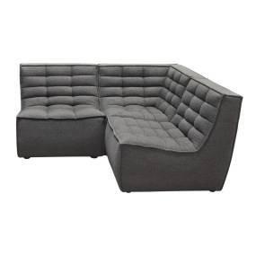 Marshall 3PC Corner Modular Sectional w/ Scooped Seat in Grey Fabric by Diamond Sofa - Diamond Sofa MARSHALL3PCGR