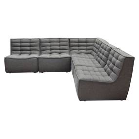 Marshall 5PC Corner Modular Sectional w/ Scooped Seat in Grey Fabric by Diamond Sofa - Diamond Sofa MARSHALL5PCGR