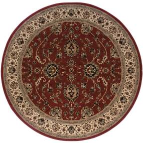 Ariana 130/8 Red/ Ivory 8' Round Indoor Area Rug - Oriental Weavers A130/8240240ST