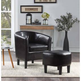 Take a Seat Churchill Accent Chair with Ottoman - Convenience Concepts 310141BL