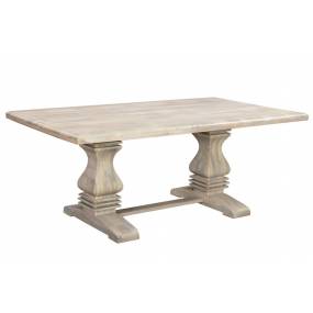 Brea Pedestal Dining Table, 76", Whitewash - TF301102BE