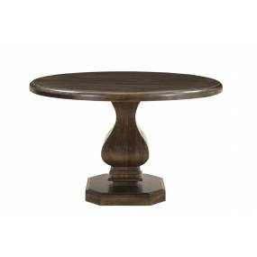 Brea Round Pedestal Dining Table, 48", Dark Walnut - TF301305BE