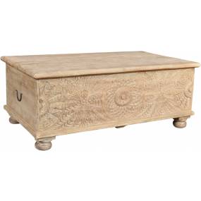 Aria Carved Box Coffee Table, Sand White - TF421401AR