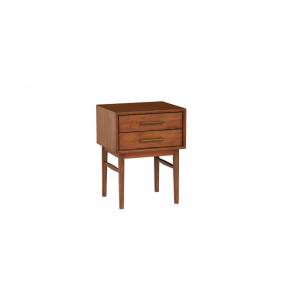 Walnut Lavina Two Drawer Nightstand In Poplar Veneer With Solid Wood Legs - Unique Furniture 40693010