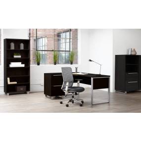 Espresso Desk With Laminate Top And Metal Base - Unique Furniture 44024000146