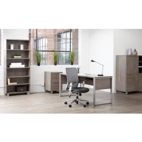 Grey Crescent Desk With Laminate Top And Metal Base - Unique Furniture 44334000141