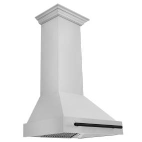 ZLINE 30" Autograph Edition Stainless Steel Range Hood with Stainless Steel Shell and Matte Black Handle - Zline 8654STZ-30-MB