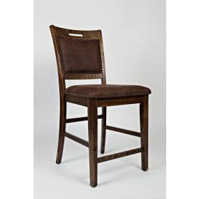 Cannon Valley Nailhead Trim Upholstered Back Counter Stool (Set of 2) - Jofran 1511-BS380KD