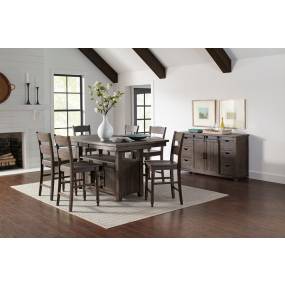 Madison County Reclaimed Pine 72" Farmhouse Counter Height Seven-Piece Dining Set - Jofran 1700-72C-7