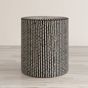 Global Archive Round Terrazzo Capiz Shell Accent Table - Jofran 1730-28BLM