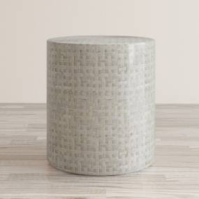 Global Archive Round Terrazzo Capiz Shell Accent Table - Jofran 1730-28GBK