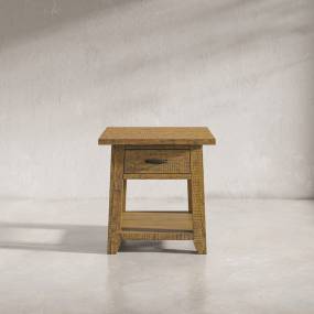 Telluride Rustic Distressed Acacia End Table with Storage - Jofran 1800-13
