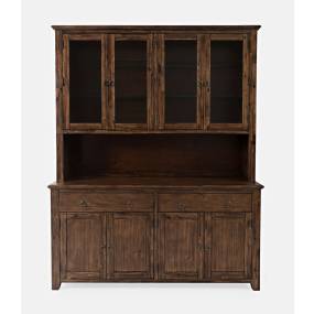 Bakersfield Mission Style  Hutch with LED Light and Four Door Server - Jofran 1901-6465KT