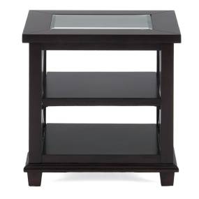 Panama Brown Contemporary Wood and Glass End Table - Jofran 966-3