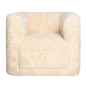 Huggy Luxury Plush Faux Fur Upholstered Swivel Accent Chair - Jofran HUGGY-SW-SAND