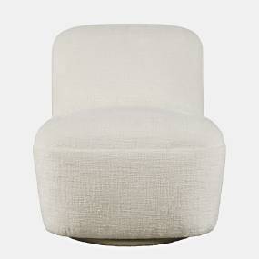 Josie Upholstered Contemporary Casual Swivel Accent Chair - Jofran JOSIE-SW-SNOW