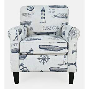 Seafarer Coastal Nantucket Cape Nautical Upholstered Accent Chair - Jofran SEAFARER-CH-NATURAL