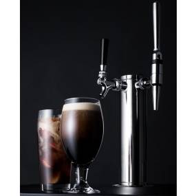 Built-in commercially approved dual tap combo cold brew and nitro coffee kegerator in stainless steel - Summit Appliance SBC682CMTWIN